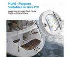 4X Round LED Marine Boat Cabin Deck Walkway Courtesy Lights White Stern Light