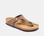 Birkenstock Unisex Gizeh Birko-Flor Nubuck Regular Fit Sandals - Mocca