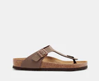 Birkenstock Unisex Gizeh Birko-Flor Nubuck Regular Fit Sandals - Mocca