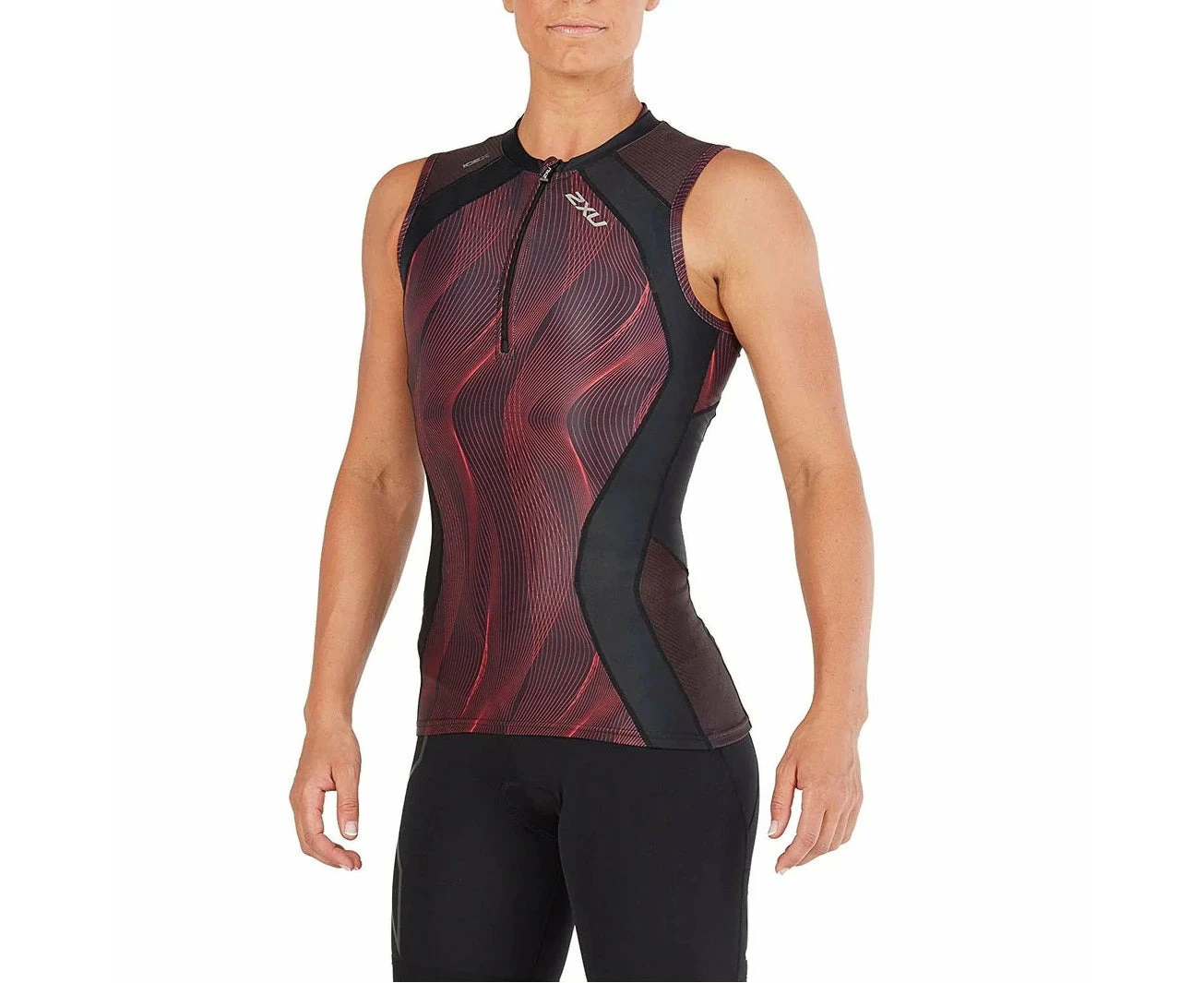 2XU Women's Compression Tri Singlet - Black/Red