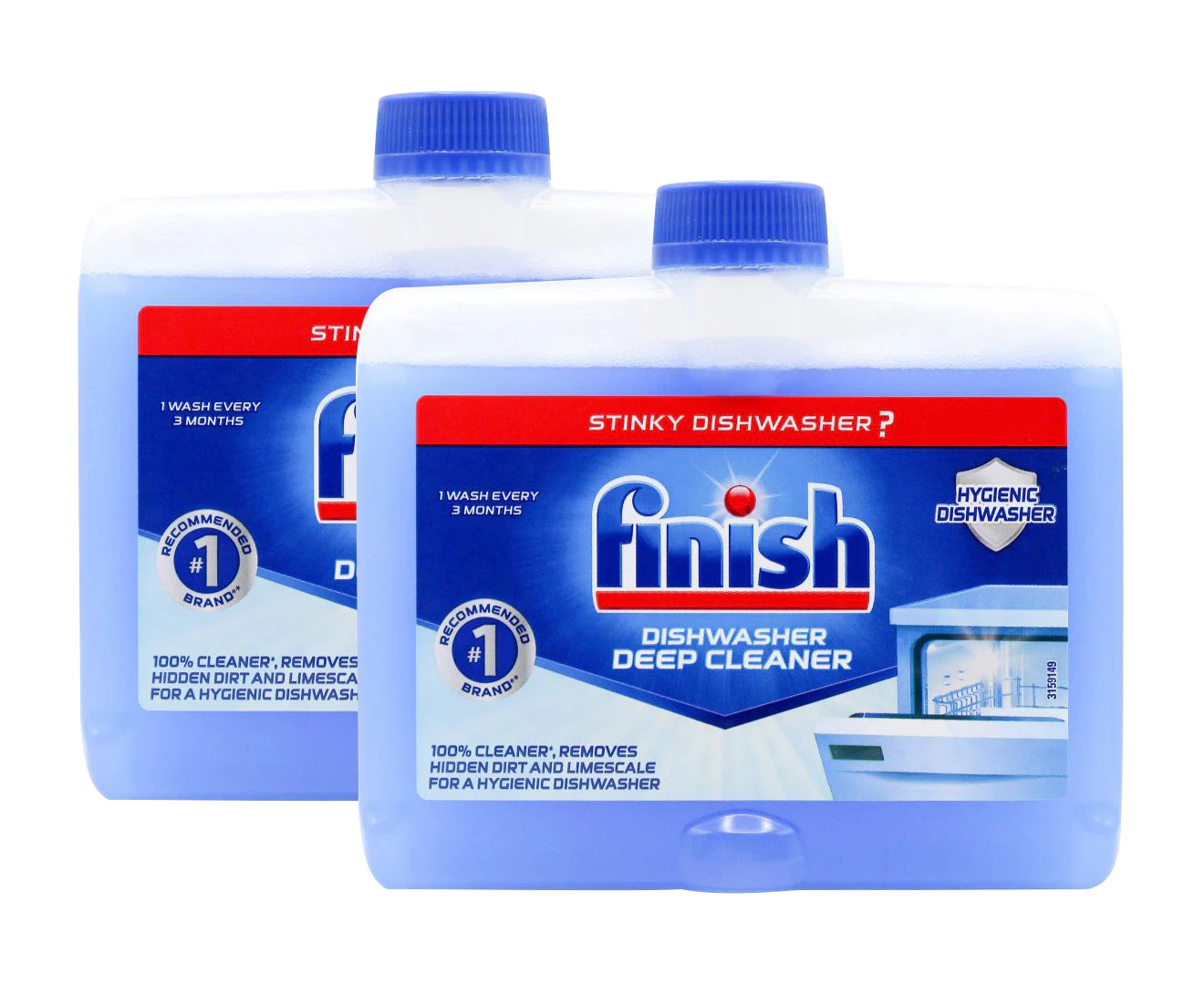 2 x Finish Dishwasher Deep Cleaner 250mL