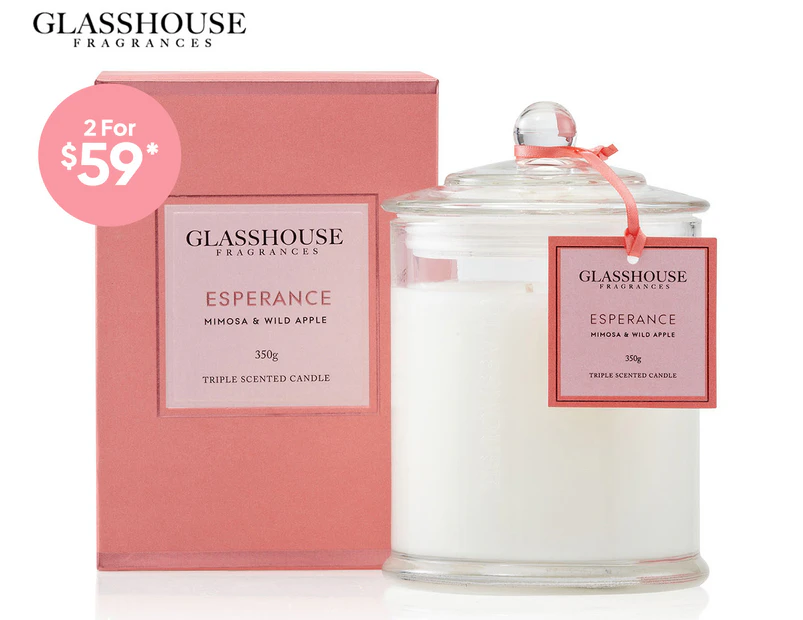 Glasshouse Mimosa & Wild Apple Esperance Triple Scented Candle 350g