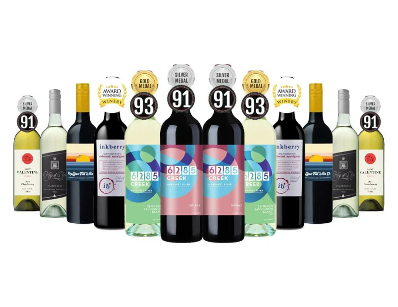 Spring Clearance Red & White Wine Dozen Mixed - 12 Bottles (featuring Silver Medal Wines)