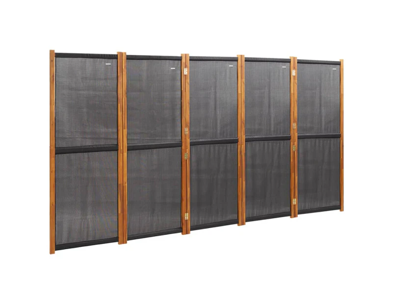 vidaXL 5-Panel Room Divider Black 350x180 cm