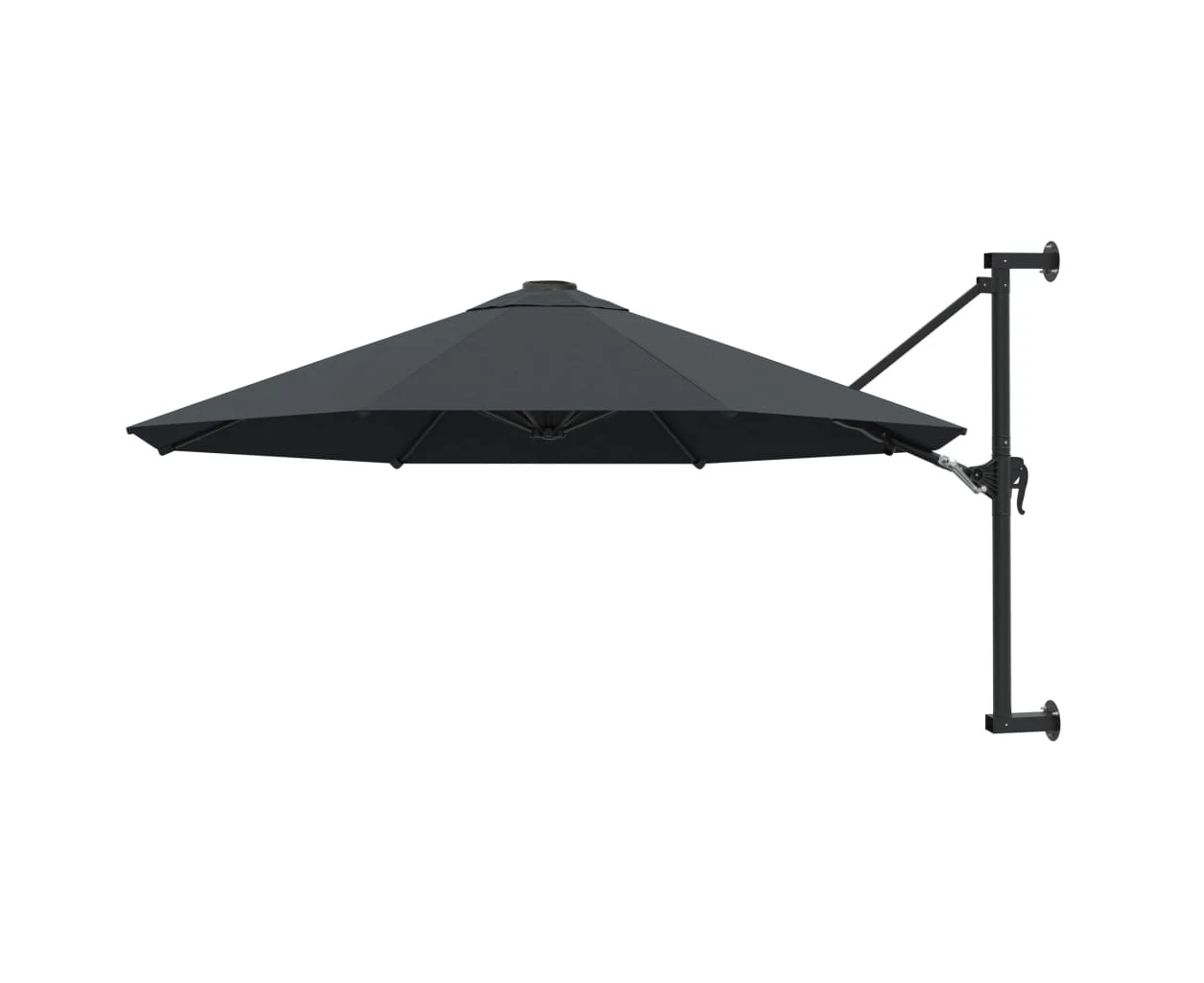 vidaXL Wall-Mounted Parasol with Metal Pole 300 cm Anthracite