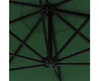 vidaXL Wall-Mounted Parasol with Metal Pole 300 cm Green
