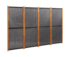 vidaXL 4-Panel Room Divider Black 280x180 cm