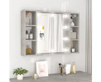 vidaXL Mirror Cabinet with LED Concrete Grey 76x15x55 cm