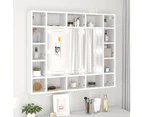 vidaXL Mirror Cabinet with LED White 91x15x76.5 cm