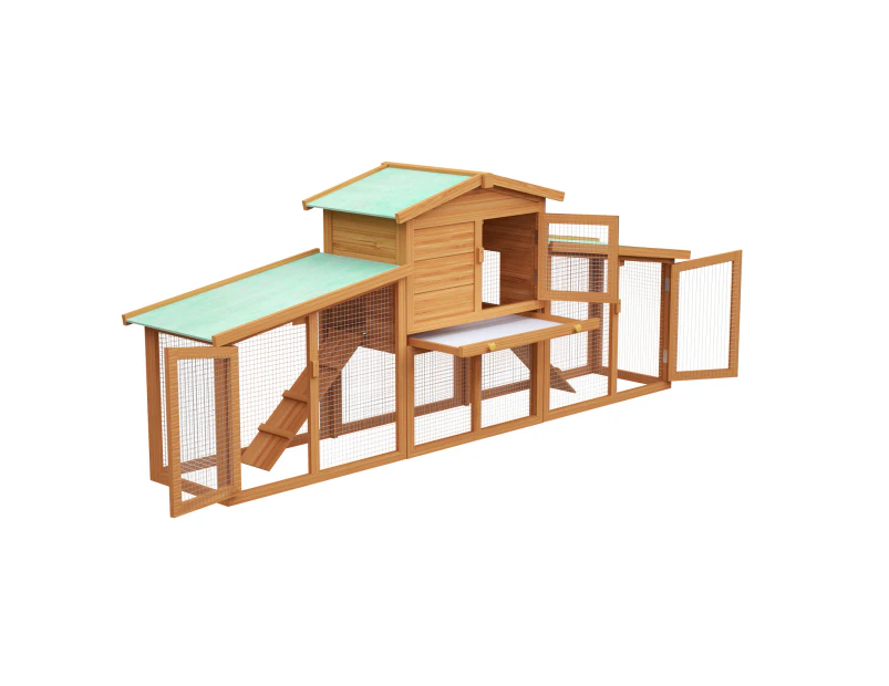 Advwin Rabbit Hutch Chicken Coop 2 Level Wooden Rabbit Cage Large