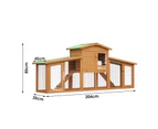 Advwin Rabbit Hutch Chicken Coop 2 Level Wooden Rabbit Cage Large