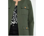 NONI B - Womens Jacket - Pocket Detail Ponte Jacket - Climbing Ivy