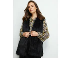 Liz Jordan - Womens Vest -  Faux Fur Vest - Black