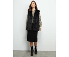 Liz Jordan - Womens Vest -  Faux Fur Vest - Black