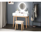 ALFORDSON Dressing Table Stool Set Makeup Mirror Vanity Desk LED Light White