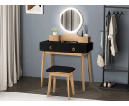 ALFORDSON Dressing Table Stool Set Makeup Mirror Vanity Desk LED Light Black