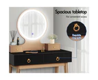 ALFORDSON Dressing Table Stool Set Makeup Mirror Vanity Desk LED Light Black