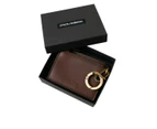 Dolce & Gabbana Brown Leather Zip Logo Keyring Coin Purse Keyring Wallet