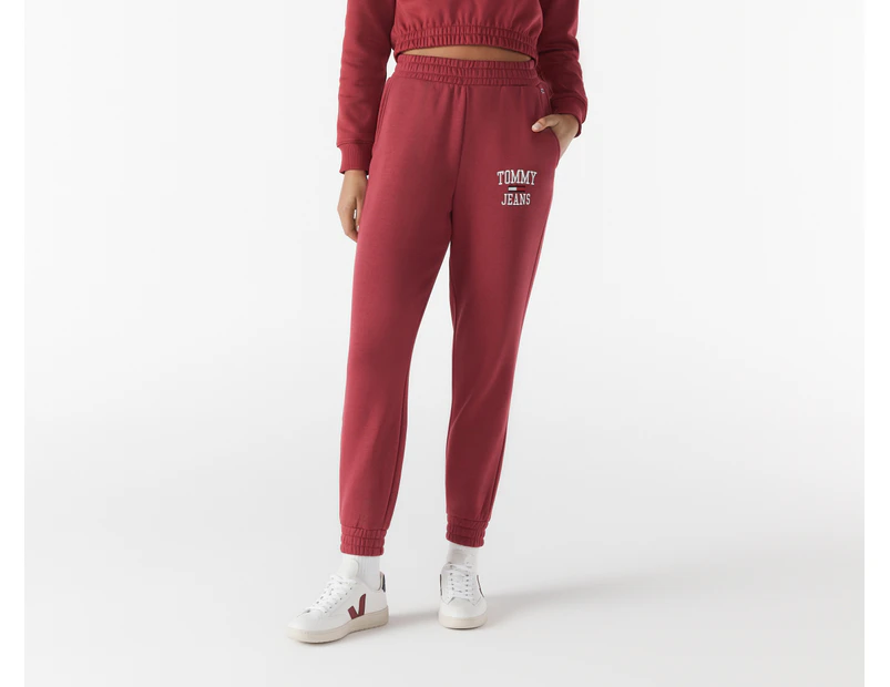 Tommy Jeans Women's College Logo Baggy Sweatpants / Tracksuit Pants - Deep Sea Rose