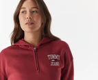 Tommy Jeans Women's Super Cropped College Logo Hoodie - Deep Sea Rose