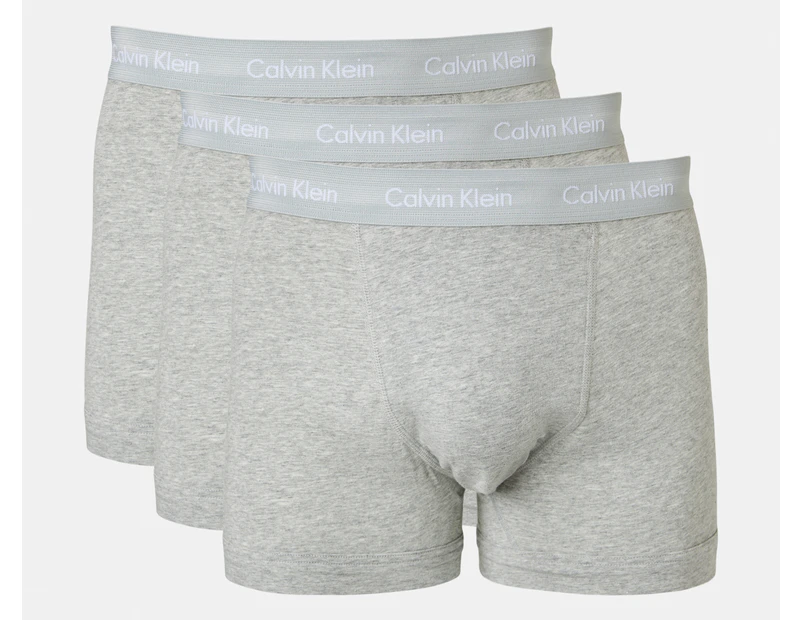 Calvin Klein Men's Cotton Stretch Trunks 3-Pack - Grey Marle
