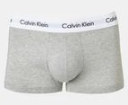 Calvin Klein Men's Cotton Stretch Low Rise Trunks 3-Pack - Grey Marle