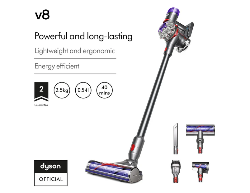 Dyson V8™ stick vacuum (Silver/Nickel)