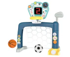 Gem Toys Sports World 3-in-1 Adjustable Indoor basketball, Soccer Goal, and Golf Set