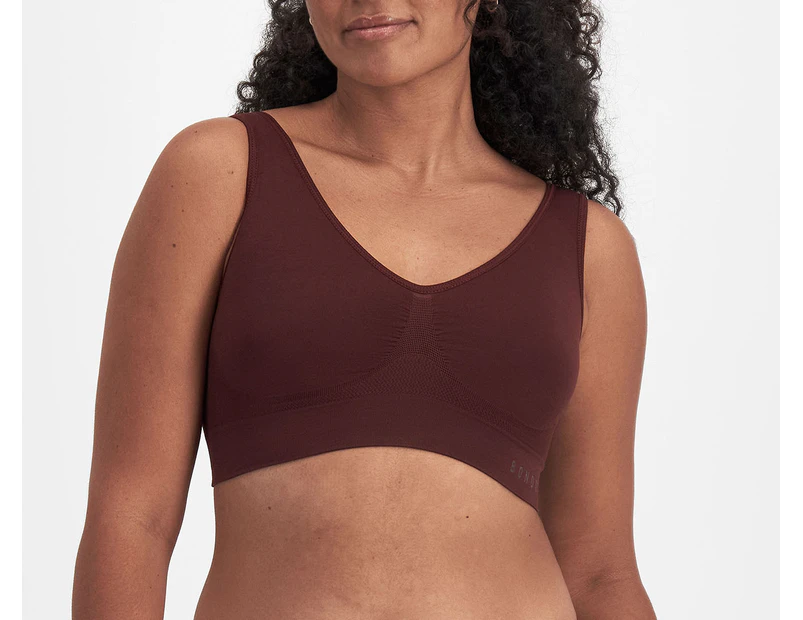 Bonds Women's Comfy Crop Wirefree Bra - Bordeaux