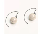 Solid 925 Sterling Silver Freshwater Pearl Drop Earrings White