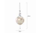 Solid 925 Sterling Silver Freshwater Pearl Drop Earrings White