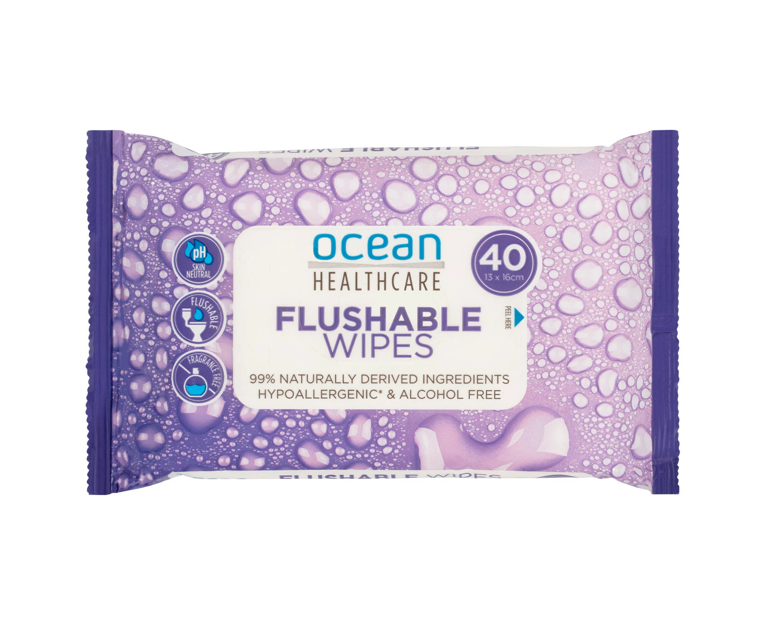 Ocean Healthcare Flushable Wipes 40 Pack