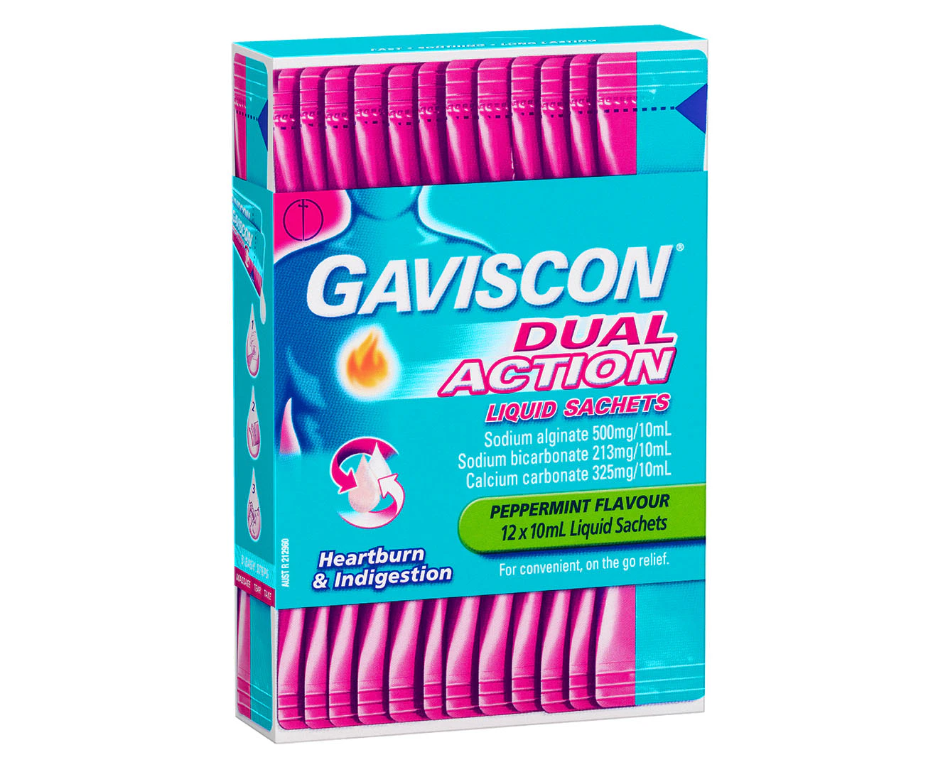 Gaviscon Dual Action Liquid Sachets Peppermint 10mL 12pk