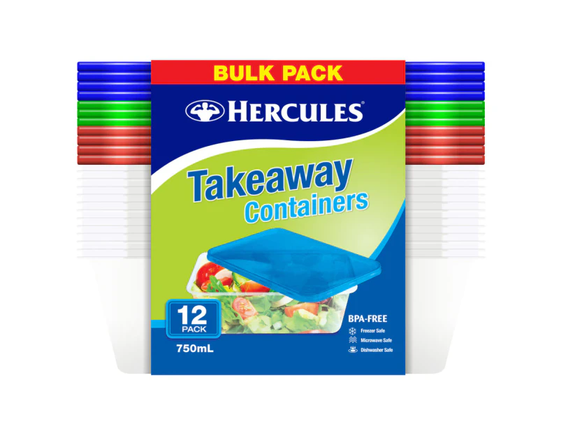 Hercules 750mL Takeaway Food Containers 12pk