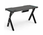 Ekkio RGB Gaming Desk 140cm ( Y Shape, Black ) - Carbon Fibre Textured