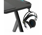 Ekkio RGB Gaming Desk 140cm ( Y Shape, Black ) - Carbon Fibre Textured