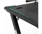 Ekkio RGB Gaming Desk 140cm ( Y Shape, Black ) - Carbon Fibre Textured