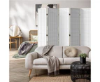 Oikiture 6 Panel Room Divider Privacy Screen Partition Timber Farbic White