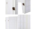 Oikiture 6 Panel Room Divider Privacy Screen Partition Timber Farbic White