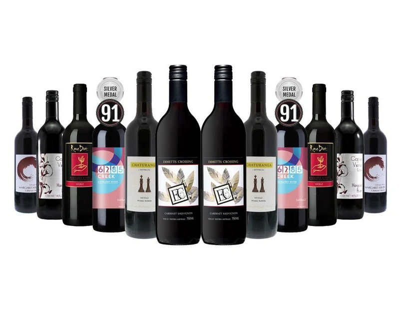 Versatile Margaret River Red Wines Mixed - 12 Bottles with Silver Medal Wine