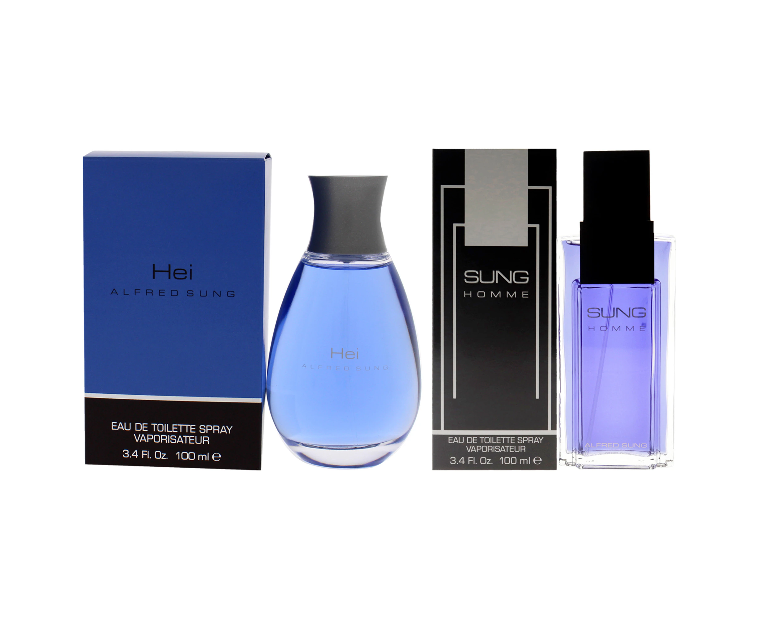 Alfred Sung Kit by Alfred Sung for Men - 2 Pc Kit 3.4oz Sung EDT Spray, 3.4oz Hei EDT Spray