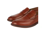 Debenhams Mens Bernardus Leather Penny Loafers (Tan) - DH6532