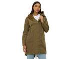 Dorothy Perkins Womens Plain Hooded Raincoat (Khaki) - DP4427