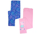 Peppa Pig Girls Leggings (Pack of 2) (Pink/Navy Blue) - NS7570