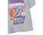 Paw Patrol Girls Pawsome Friendships Marl T-Shirt (Grey) - NS7329