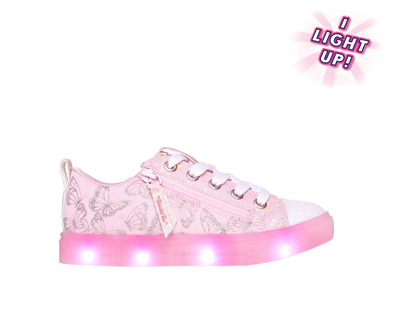 Skechers Girls' Twinkle Sparks Ice Heather So Fly - Rose Gold