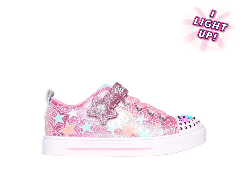 Skechers Girls' Twinkle Toes: Twinkle Sparks Shimmer Stars Sneakers - Pink/Multi