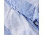 Target Hudson Grid Check Linen/Cotton Quilt Cover Set - Blue