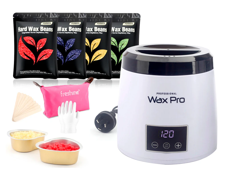 Pro Digital Wax Pot Heater Waxing Kit (Sydney Stock) 400g Hard Wax Beads Warmer Beans Paperless Depilatory