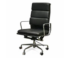 Ashton High Back Office Chair - Black Leather